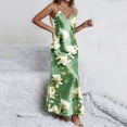 thumbnail image 6 of Roncen Womens Satin Long Nightgown Sexy Side Split Silk Floral Graphic Lingerie Soft Spaghetti Strap Nightwear Nightdress, 6 of 8