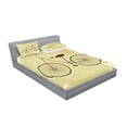 thumbnail image 2 of Ambesonne Vintage Fitted Sheet & Pillow Sham Set, Postcard of Retro Bike, Queen, Brown and Khaki, 2 of 2