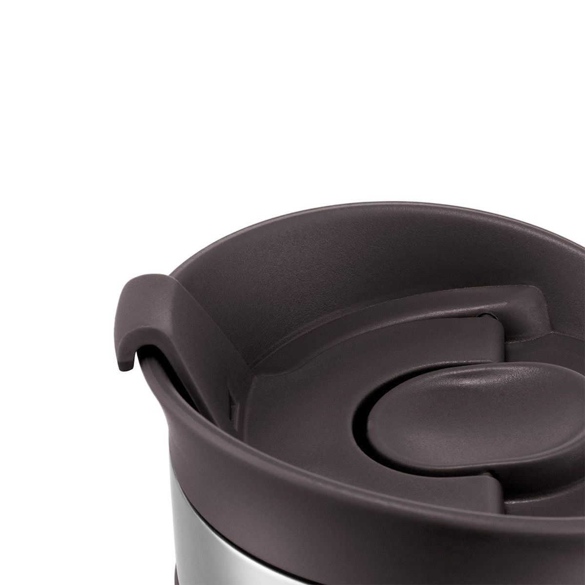 Vacuum travel mug, small, 0.35 l, 12 oz, stainless steel black and silver