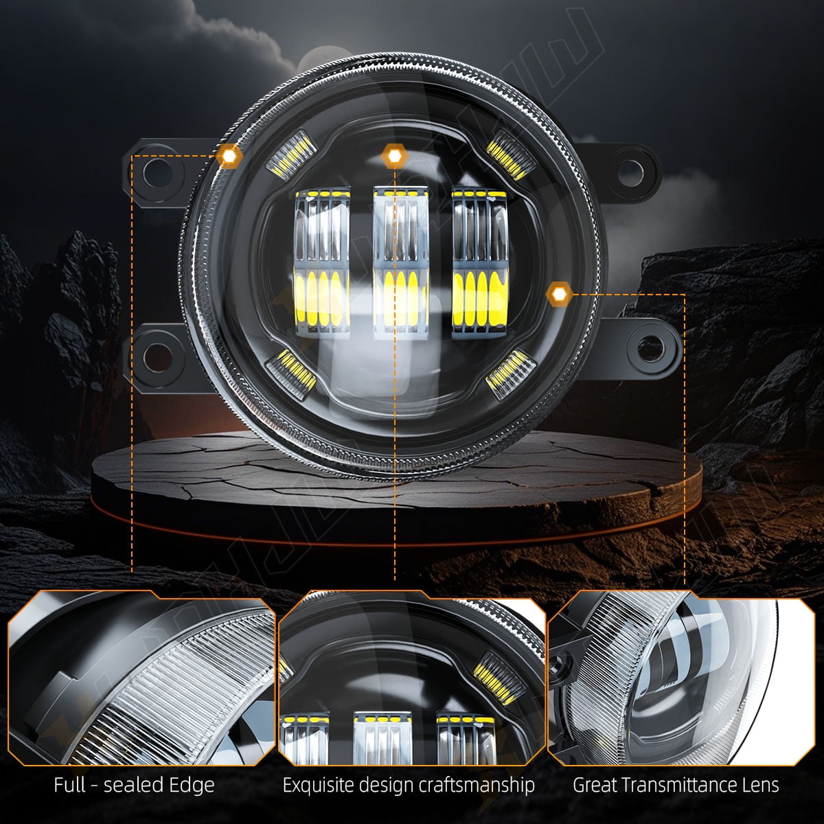 For 2011-2017 Toyota Sienna Clear Lens Front LED Bumper Fog Lights Lamp Assembly