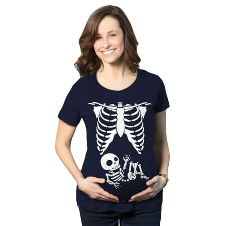 

Maternity Skeleton Baby T Shirt Funny Cute Pregnancy Halloween Tee For Mothers