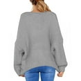 thumbnail image 3 of Vedolay Womens Cardigans Lightweight Long Sleeve Oversized Open Front Sweaters Coat Gray,One Size, 3 of 4