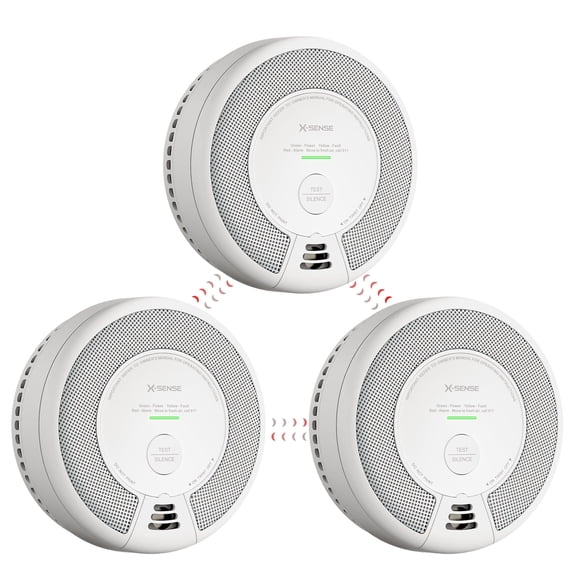 X-Sense Smoke and Carbon Monoxide Alarm Combo, 10 Year Sealed Battery, Wireless Interconnected Fire & CO Detector, Connects Up to 24 Link+ Devices, 3 PACK, SC06-W