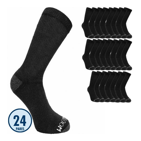 Calceta Caballero Fruit of the Loom Unitalla Algodón Afelpado Negro 24 Pares