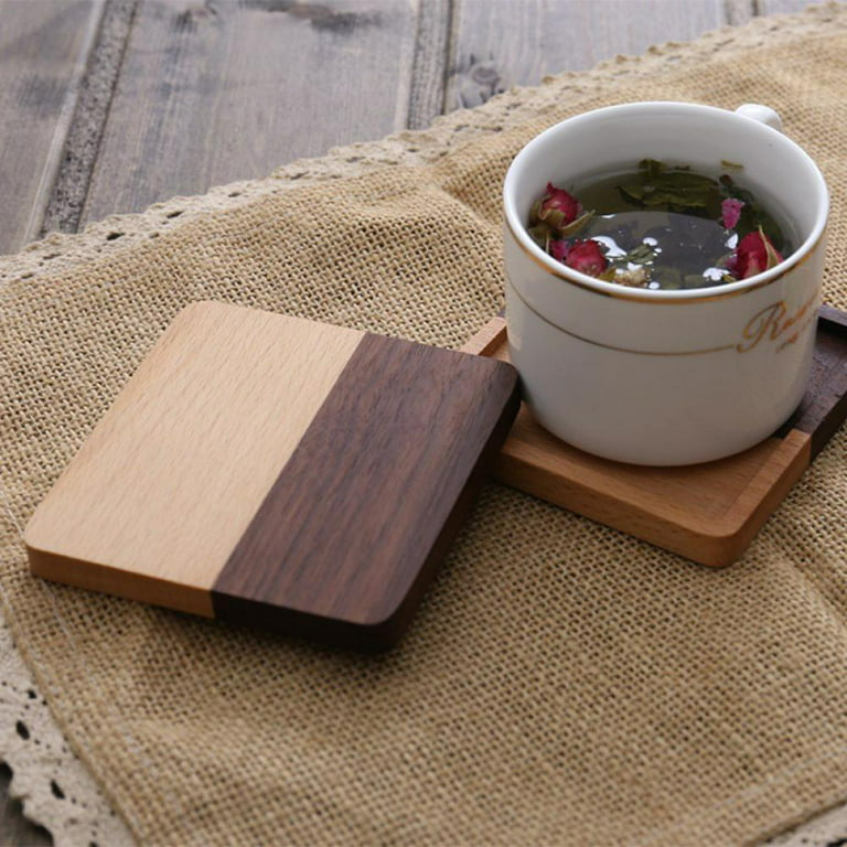 Wood Coasters for Drinks, Wooden Drink Coasters for Home Kitchen Table Housewarming Gift, Size: 3.46*3.46*0.35, Other
