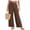 *Brown, variant on ClodeEU Women's High Waisted Linen Wide Leg Pants,Casual Elastic Waist Trousers with Pockets Black,Women's Plus L