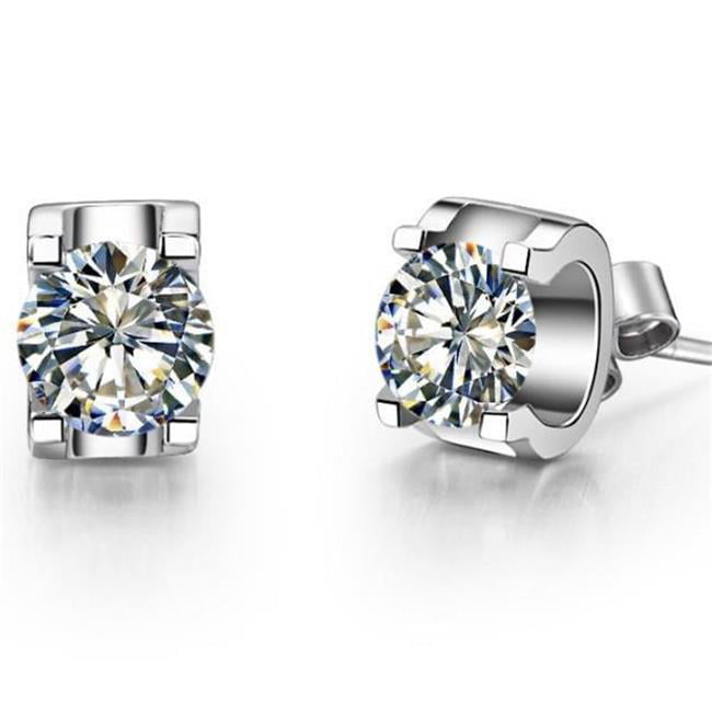 Details about   1.5ct Round Cut Created White Sapphire Stud Earrings 14k Yellow Gold PushBack 