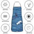 thumbnail image 6 of Fuzoiu Sharks on White Blue Striped Print Kitchen Cooking Aprons,Kitchen Cooking BBQ Aprons,Chef Apron with 2 Pockets for Men Women,Art Aprons for Painting Pottery Ceramics, 6 of 7