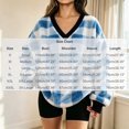 thumbnail image 3 of Manzbdm Women's Fleece Plaid Sweatshirt Long Sleeve V Neck Fuzzy Pullover Top, 3 of 8