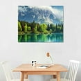 thumbnail image 2 of JRXY Nature Scenery Landscape Wall Art Decor Print on Canvas Modern Artwork Ready to Hang - Beautiful Turquoise Lake, Forest, Mountains Picture 16x12in, 2 of 4