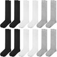 thumbnail image 2 of Falari 12 Pairs Women Knee High Socks Over the Calf Trouser Socks - Black Gray White, 2 of 3