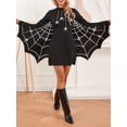 thumbnail image 3 of LMLYSoH Women Halloween Costume Spiderweb Print Halloween Long Sleeve Dress Cosplay Party Costume with Scalloped Web Wings, 3 of 9