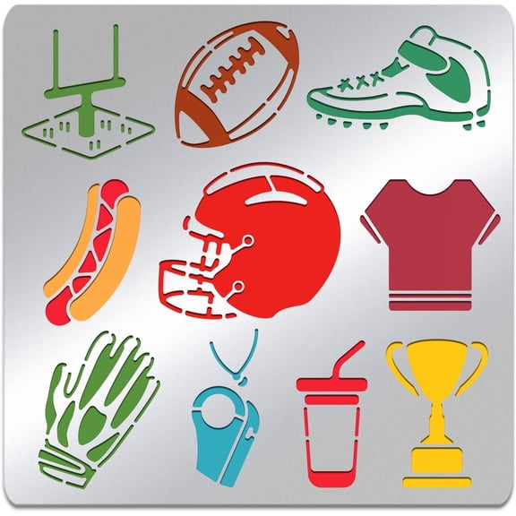 1pc Stainless Steel Reusable Gloves Rugby Trophies DIY Template Stencils for Wood Burning Engraving