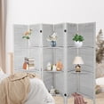 thumbnail image 5 of Fionafurn 6 Panel Room Divider,With 3 Display Shelves Detachable,Folding Privacy Wooden Screen,for Bedroom Living Room Office,White, 5 of 9