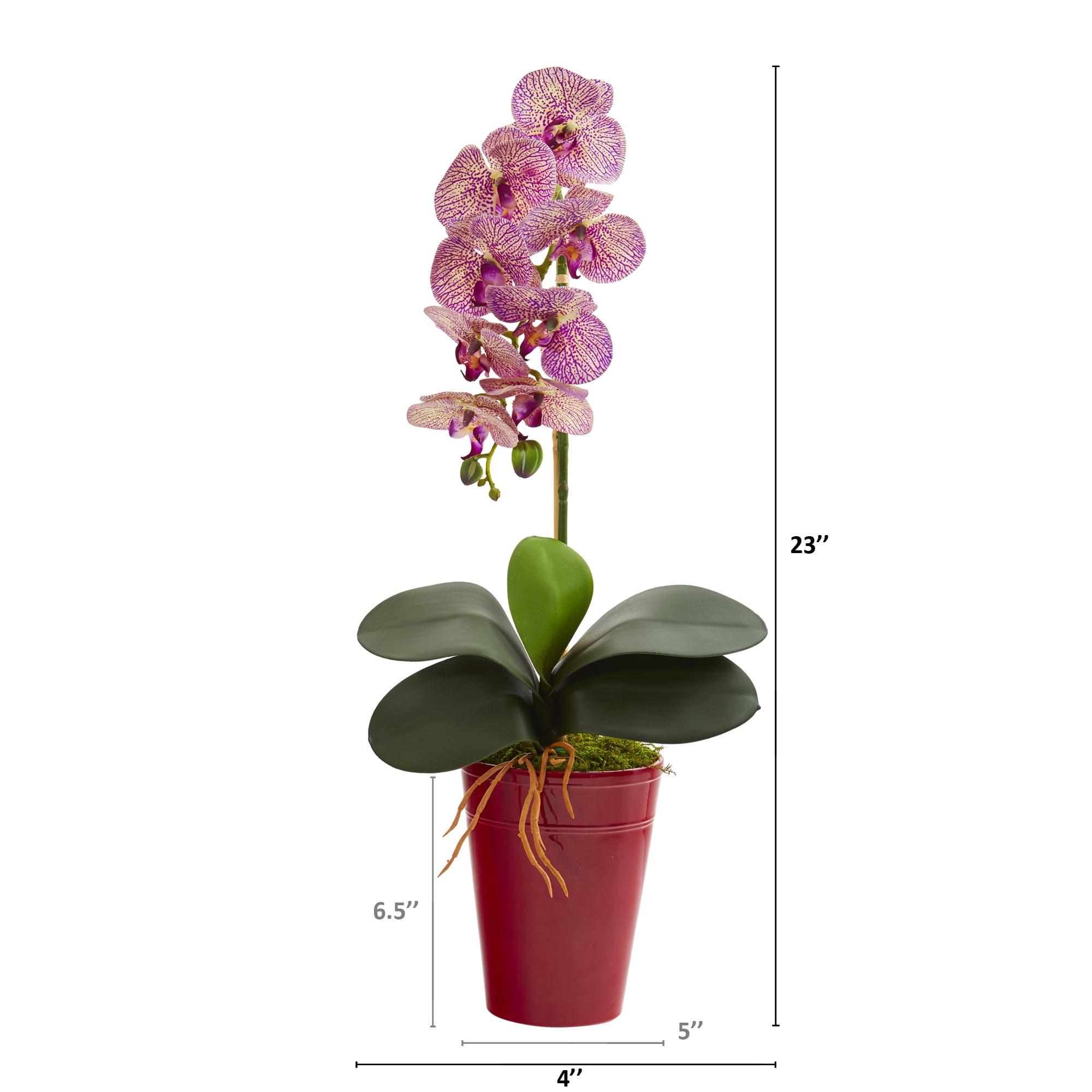 23in. Phalaenopsis Orchid Artificial Arrangement in Vase