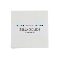 Bella Solids White Moda Charm Pack; 42 - 5" Precut Fabric Quilt Squares