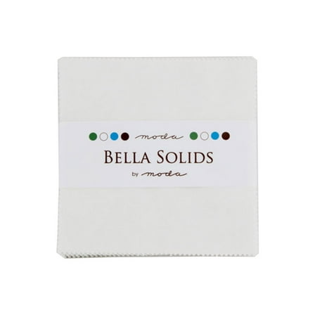 Bella Solids White Moda Charm Pack; 42 - 5" Precut Fabric Quilt Squares