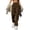 Brown, variant on Staron Women's Casual Straight Leg Work Pants with Button and Pockets Solid Color Relaxed Comfy Stretchy Trousers, Black M