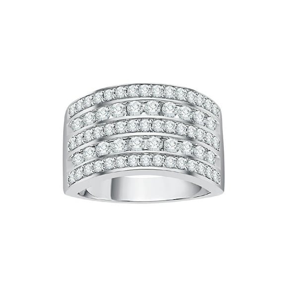 Diamond Anniversary Ring in 10K White Gold (1 1/4 cttw) (I-Color, SI3-I1 Clarity) (Size-5.5)