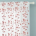 thumbnail image 7 of Deconovo Floral Sheer Curtains 63 inch Long, Rod Pocket Embroidered Leaves Sheer Curtains for Bedroom - 2 Panels, Each 52x63 in, Orange, 7 of 7
