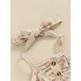 thumbnail image 6 of Musuos Baby Girls 3Pcs Summer Outfit 3M 6M 12M 18M Sleeveless Button Front Romper + Shorts + Headband Set Newborn Clothes, 6 of 9