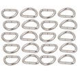 thumbnail image 1 of 13mm Inner Width Metal Half Round Shaped Non Welded D Ring Silver Tone 20pcs, 1 of 2