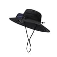 thumbnail image 2 of Msgweeeg Solar Fan Sun Hat Solar Fan Fishing Hat Outdoor Wide Brimmed Sun Hat Solar Fan Hat Ideal Beach Hat and Fisherman Hat for Both Men and Women Random Color, 2 of 9