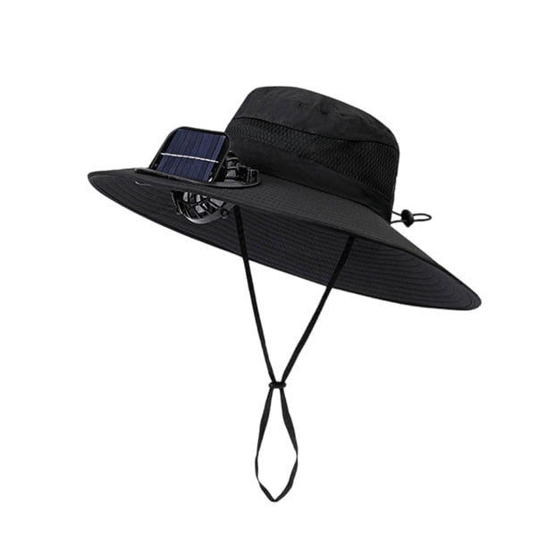 Sombrero con Ventiladores Energía Solar para Hombres Sombrero de Sol de Bordes Anchos Al Aire Libre Sombrero de Playa Ideal para Hombres Y Mujeres