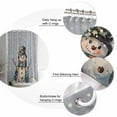 thumbnail image 3 of Christmas Cartoon Shower Curtain, 66" x 72", Snowman with Snowflakes Blue Waterproof Bathroom Curtain Washable Shower Curtain Set with 12 Hooks, 3 of 6