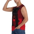 thumbnail image 3 of Haiem Men's Black Panther Red Background Print Tank Tops Summer Sleeveless Cut Off Workout T-Shirts Fitness Vest Athletic Undershirts-Small, 3 of 8