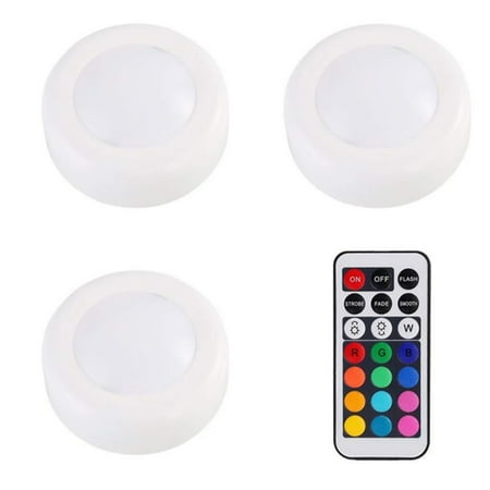 

RGB LED Closet Light Wireless Dimmable Touch Sensor Under Cabinet Light LED Puck Light Wardrobe Night Lights