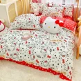 thumbnail image 4 of Sanrio Hello Kitty Bedding Set Cute Cotton Four Piece Double Queen Size  Bed Linens Pillowcase Girl Dorm Bedclothes Home RJ, 4 of 7