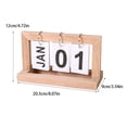 thumbnail image 2 of Wosthever Accesorios de escritorio amarillos de madera de bambú, calendario de escritorio respetuoso con el medio ambiente, calendario perpetuo Decoración del hogar, 2 of 6