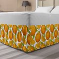 thumbnail image 1 of Summer Orange Bed Skirt, Rhythmic Motifs of Fresh Juicy Fruits Slices Tasty Pattern, Elastic Bedskirt Dust Ruffle Wrap Around for Bedding Decor, 4 Sizes, White Orange, by Ambesonne, 1 of 2