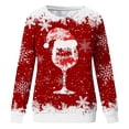 thumbnail image 4 of TIMIFIS Chandail en Molleton Oversize de Noël pour Femmes Décontracté Mignon Verre de Vin Rouge Flocon de Neige Imprimé Col Rond Chandail Cadeaux pour Noël, 4 of 4