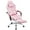 Pink White, variant on CONCETTA Gaming Chair, Adult, Two-Tone Color Blocking, Ergonomic PVC with Footrest, Lumbar Support, Headrest
