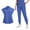 12-Sky Blue, variant on Scrub Sets For Women,Scrubs Medical Uniform,Stretchable,Quick-drying,Unisex Workwear,for Doctors,Nurses,Beauty Salons - Blue - XXL