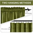 thumbnail image 3 of Olive Green Velvet Curtains Elegant Thermal Insulated Light Blocking Drapes for Office, Heavy Soft Curtains for Bedroom, Rich Earthy Tone Christmas Decor, W52 x L92, 2 Panels, 3 of 9