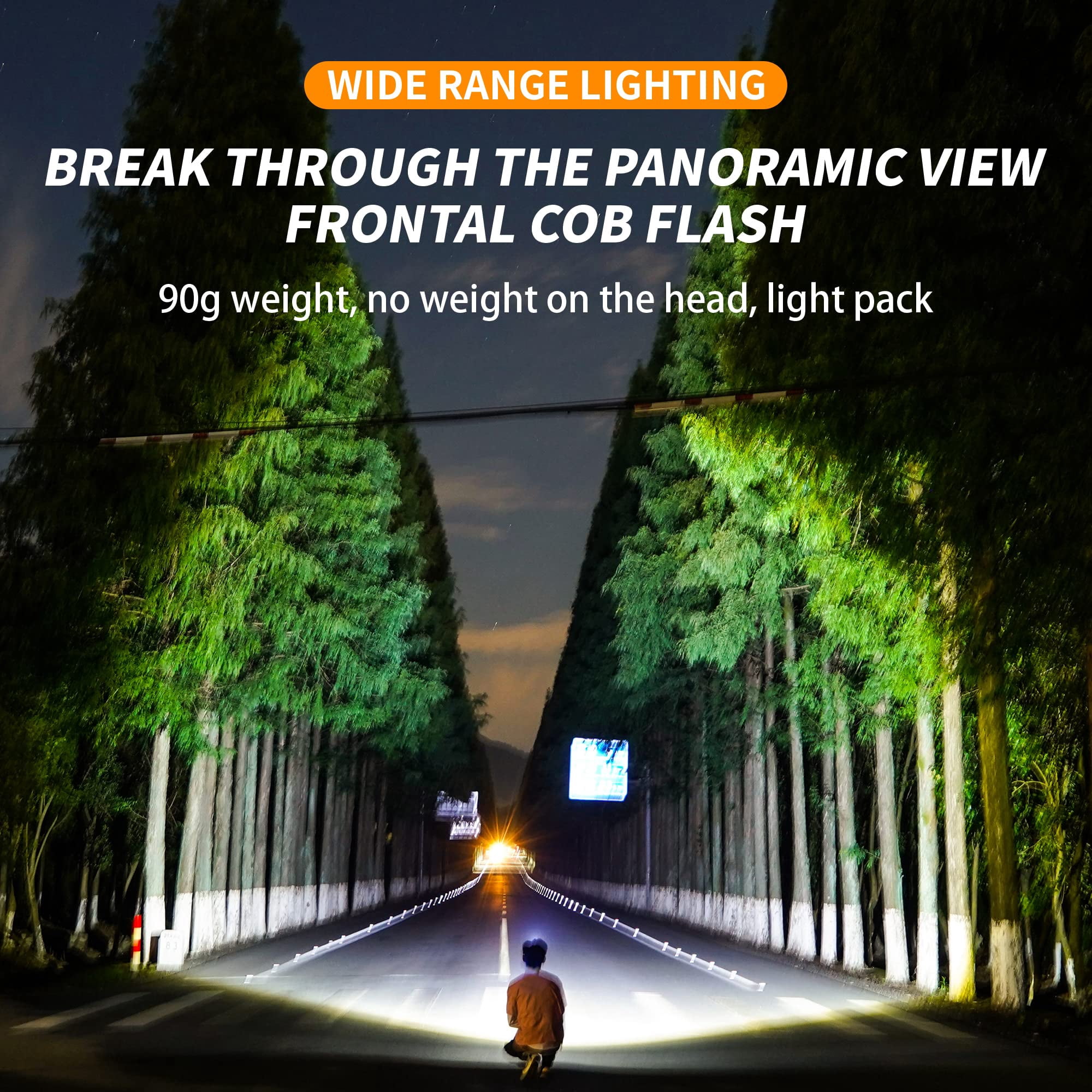 2 Pack LED Rechargeable Headlamp,Book Light for Reading in Bed, Neck Light,230°Wide Beam Head Lamp for Forehead, Waterproof Super Bright COB Head Light for Camping Running Hiking Repairing