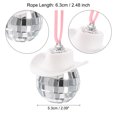 thumbnail image 2 of 2uds Blanco Disco Bola Coche Accesorio Ostentoso Disco Espejo Ornamento Coche Espejo Colgante para Coche, Cumpleaños Fiesta Accesorio, 2 of 7