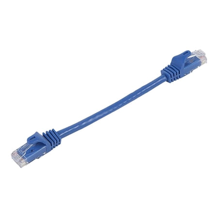 UPC: 0757901811807 | Monoprice FLEXboot Series – Patch cable – RJ-45 (M) to RJ-45 (M) – 6 in – UTP – CAT 5e – booted  snagless  stranded – blue