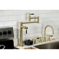 thumbnail image 3 of Kingston Brass KS8707DKL Kaiser Deck Mount Pot Filler Faucet, Brushed Brass, 3 of 8
