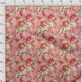 thumbnail image 4 of oneOone Velvet Red Fabric Leaves & Lemon Sewing Material Print Fabric By The Yard 58 Inch Wide, 4 of 5
