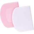 thumbnail image 1 of 2 Pcs 12x9.5cm Dough Scraper Card Dough Cutter Bowl Scraper Dough Bread Cutter for Decorating Baking Cake (Pink, White), 1 of 5