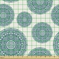 thumbnail image 2 of Ambesonne Oriental Fabric by the Yard Upholstery, Circles Motifs Elements, 3 Yards, Pale Eggshell Slate Blue, 2 of 5