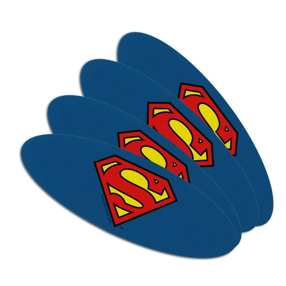 Superman Classic S Shield Logo Double-Sided Oval Nail File Emery Board Set 4 Pack