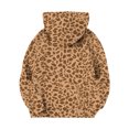 thumbnail image 6 of Spazoro Girls Hooded Sweatshirt with Pockets, Long Sleeve Drawstring Hooded Neck Warm Leopard Print Pullover Tops Casual Hoodies for School Brown Size 13, 6 of 8