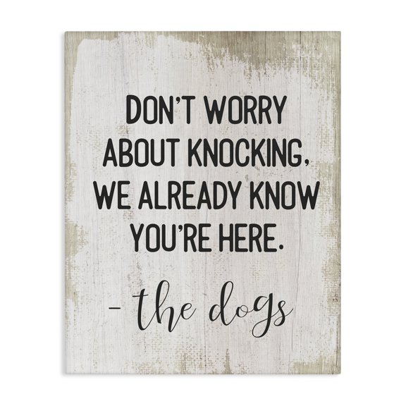 Stupell Industries Contemporary We Know You're Here Dog Canvas Art, 24 x 30, by Lil' Rue