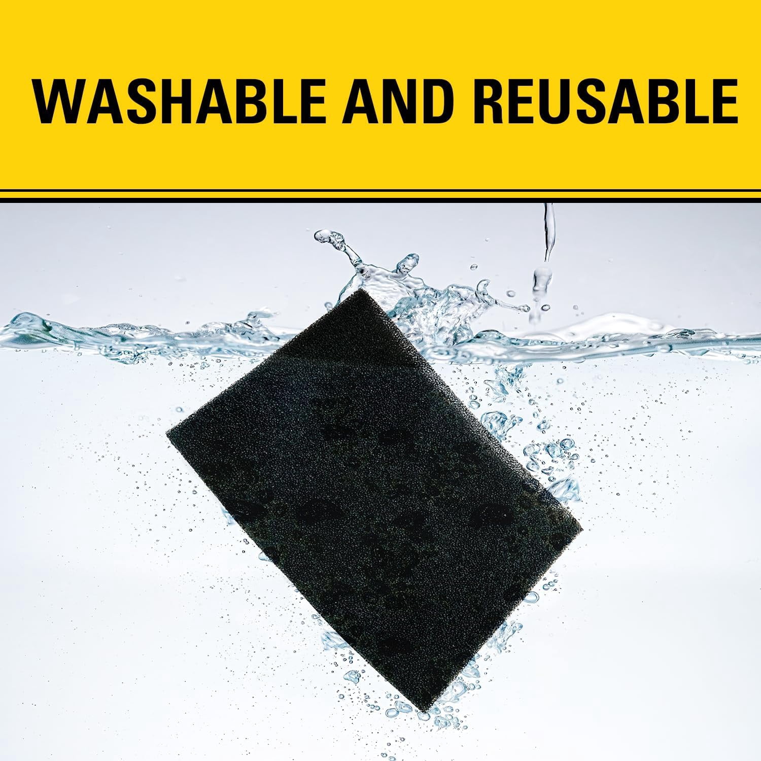 3-Pack DXVA19-1600 Foam Filter,Compatible with DEWALT Wet & Dry Vacuums 6-16 Gallon DXV06P DXVC6910 DXV09P DXV10P DXV10PL DXV10SA DXV12P DXV14P DXV16P, Washable Reusable High Efficiency.