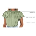 thumbnail image 4 of Blusa de Mujer PRETTYGARDEN Manga Corta con Volantes Satinada Menta XXL, 4 of 6